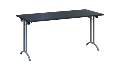 SLA 160 lak skládací jednací stůl 1600x700, deska 25 mm, podnož stříbrný lak, deska antracit